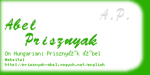 abel prisznyak business card